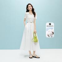 【含棉白月光裙】2025夏季简约气质休闲亲肤收腰连衣裙