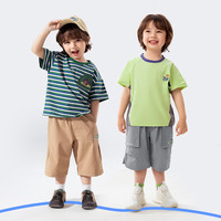 汪汪队男童夏装短裤2025七分裤儿童裤男孩工装裤男宝宝运动裤 灰色(252PK0060)