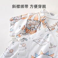 舒贝怡2件装婴儿衣服0-6个月新生儿夏季薄款连体衣A类男女宝宝短袖哈衣 热气球白+蓝 90cm