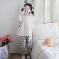 舒贝怡儿童防蚊裤夏季2025年女宝宝宽松灯笼裤户外薄款满印束脚长裤 硕果满印蓝绿 80