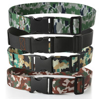 腰带男女帆布皮带潮运动户外军训无铁金属塑料扣休闲牛仔裤带 颜色（通用长度-可剪） 116cm