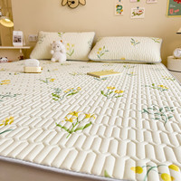 多兰诗（Duolanshi）乳胶凉席 天然乳胶冰丝席席双人1.8米夏季软席子1.5m空调席三件套 郁金香 三件套 150cm*200cm 凉席+2只枕套