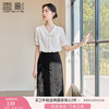 香影 新中式女短袖衬衫 2025夏装提花正肩衬衣