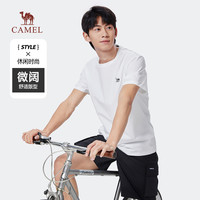 CAMEL骆驼短袖男2025夏速干t恤纯色透气款运动休闲体T恤 M13BZ00103B5 麦地咖 3XL