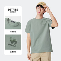 CAMEL骆驼短袖男2025夏速干t恤纯色透气款运动休闲体T恤 M13BZ00103B5 麦地咖 L