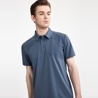 七匹狼男装短袖Polo衫男士夏季弹力透气速干休闲运动翻领T恤 175/96A 103(灰蓝)