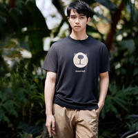 mont·bell 户外速干t恤男女通用夏季圆领小熊印花运动休闲短袖 1114735 BK黑色