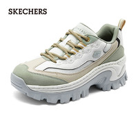 斯凯奇（Skechers）蜜糕鞋春季女鞋厚底增高老爹鞋小个子时尚百搭休闲运动鞋177233 橄榄绿/多彩色/OLMT 40 偏大选小半码