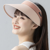 觅橘空顶防晒帽可调节女夏季太阳帽遮阳帽遮阳户外骑行防紫外线 黑色 可调节
