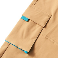 鸿星尔克儿童装运动长裤男童休闲裤春季中大童裤潮校园运动裤 暖卡其 140