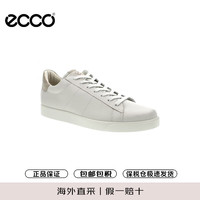PLUS会员：ecco 男士板鞋低帮百搭潮流休闲板鞋 521304 白色/砂砾灰 42