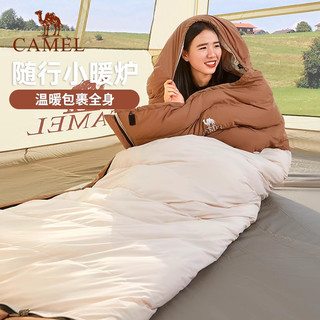 CAMEL骆驼睡袋春秋季成人儿童加厚防寒隔脏便携户外露营保暖室内外