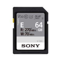 索尼(SONY)相机SD存储卡 佳能 尼康 松下 索尼微单\/单反相机内存卡 4K视频卡 64G 270MB/S 索尼SD卡 官方标配