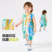 嘟嘟家宝宝连体衣夏季婴儿立体卡通哈衣幼童宽松爬服儿童满印背带裤 紫色 120cm