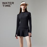 WATERTIME泳衣女士长袖长裤分体裙三件套防晒游泳衣速干遮肚显瘦潜水服2024 黑色长袖款【分体裙裤套装】 XL (168-172cm/50-58kg)