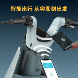 绿源 新国标电动自行车LIVA7豪华版续航80公里NFC智能解锁前碟后陶液冷电机质保十年 焕彩奶咖-新国标可上牌