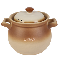 陶煲王陶瓷砂锅煲汤4-6人家用耐高温干烧不裂老式土沙锅大号 【原陶釉面】 8L