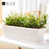 九千谷 阳台种植盆 长方形49*20cm 白色 带托盘