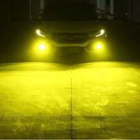 雷静适用汽车前雾灯超亮改装双色爆闪LED防雾灯灯泡 超亮灯【黄金】常亮 H3