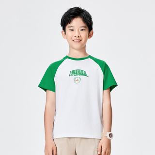 【撞色插肩袖】运动t恤2025男童衣服夏季薄款儿童短袖