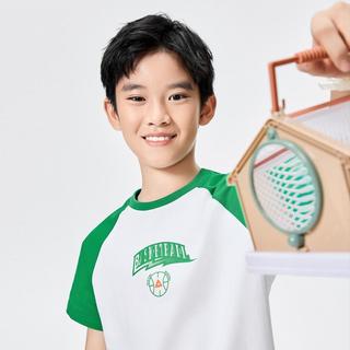 【撞色插肩袖】运动t恤2025男童衣服夏季薄款儿童短袖