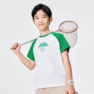 【撞色插肩袖】运动t恤2025男童衣服夏季薄款儿童短袖