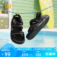 361° 拖鞋男鞋夏季户外沙滩休闲潮流软底运动凉鞋672526711-4 曜石黑/烟灰 42