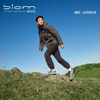 爱步（ECCO）BIOM C踪迹 25夏季防水户外运动老爹鞋男 健步803384砂砾灰40 砂砾灰/岩石灰/宝蓝色