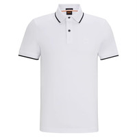 Hugo Boss时尚男士商务休闲棉质短袖POLO衫 宽松版 M 黑色-50537507001