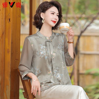 雅鹿母亲节礼物实用妈妈夏装洋气T恤新款衬衫中老年人50岁60女装上衣