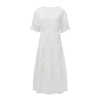 S.DEER圣迪奥女装夏季时尚百搭田园风圆领泡泡袖连衣裙S242Z12G2 /9B  170
