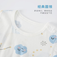 舒贝怡婴儿衣服短袖套装夏季男女宝宝纯棉儿童分体两件套薄款蓝色120