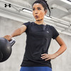 安德玛 UNDERARMOUR）HeatGear Armour女子训练运动短袖T恤1328964 黑色001 L