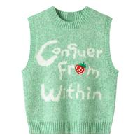 【含羊毛】安奈儿童装女童针织背心2024秋可爱草莓保暖背心
