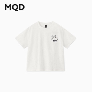 马骑顿（MQD）MQD男大童24夏卡通休闲学院风短袖T恤 米白 140
