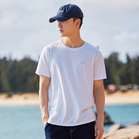 拓路者（Pioneer Camp）夏季短袖男纯棉圆领纯色t恤户外运动简约宽松打底男上衣宽松百搭 白色 XL