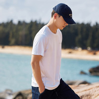 拓路者（Pioneer Camp）夏季短袖男纯棉圆领纯色t恤户外运动简约宽松打底男上衣宽松百搭 白色 2XL