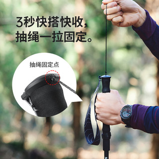 NatureHike挪客户外影风碳纤维4节折叠登山杖越野杖 户外超轻小便携徒步拐杖手杖 成人款105cm/四节折叠119g