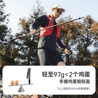 NatureHike挪客户外影风碳纤维4节折叠登山杖越野杖 户外超轻小便携徒步拐杖手杖 成人款105cm/四节折叠119g