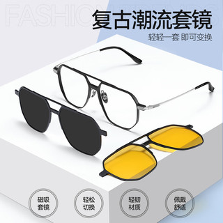  essilor/依视路 防蓝光 男士近视眼镜+镜架+镜片  镜架+依视路钻晶膜岩1.56镜片 黑色框