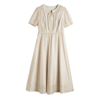 熙世界sllsky新中式莱赛尔天丝连衣裙夏2025新款收腰显瘦东方简奢风盘扣裙子