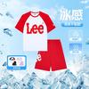 Lee 夏季新款男女童短袖短裤两件套中大儿童撞色套装轻薄速干
