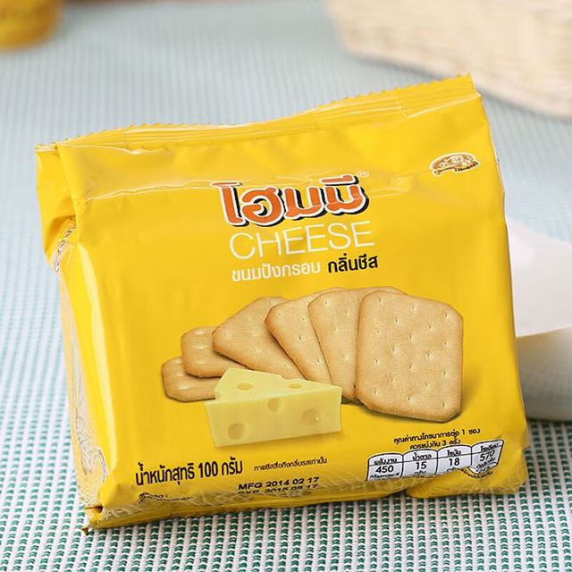 贝斯娜 Bissin 泰国奶酪味饼干100g/袋 进口早餐糕点点心办公室休闲零食