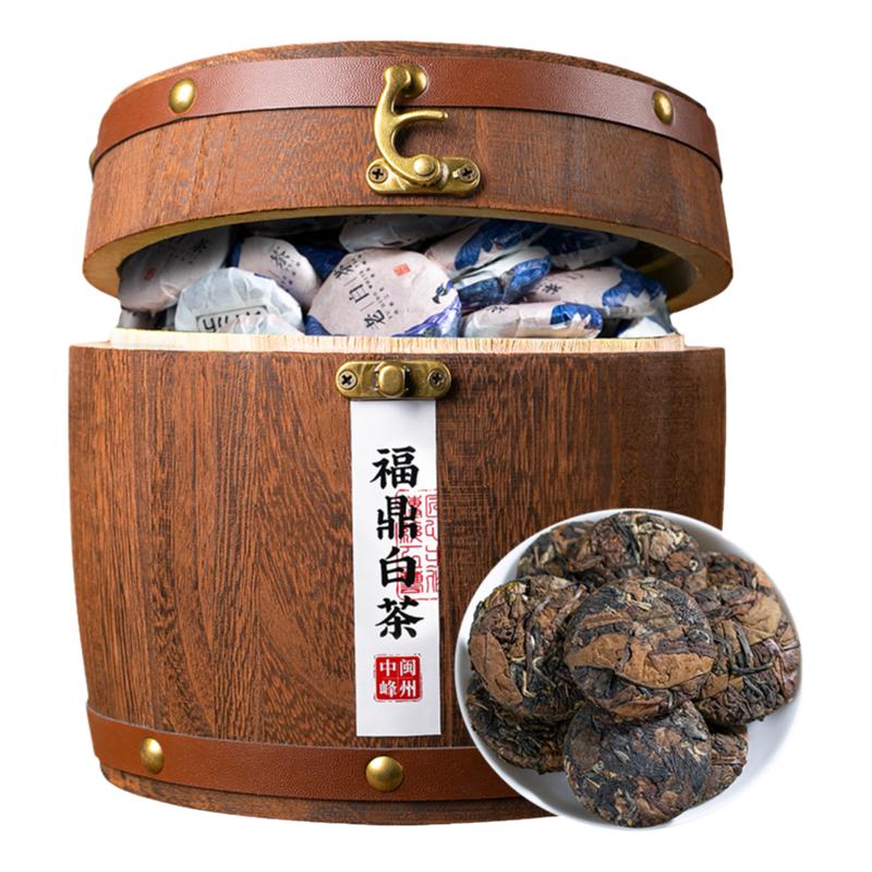 100个装左右 寿眉白茶饼小茶饼紧压茶叶福鼎老白茶饼干礼盒装500g