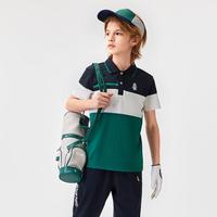 男童夏季短袖Polo衫撞色休闲短袖上衣运动POLO衫跑步