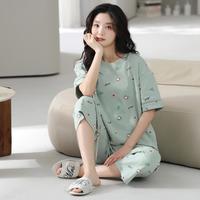 【自带胸垫】夏季薄款舒适甜美短袖女孩睡衣套装可外穿家居服