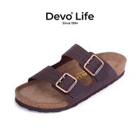 的的的沃 Devo Life 的的沃 Devo Life Life 夏季男士外穿勃肯拖鞋真皮一字拖