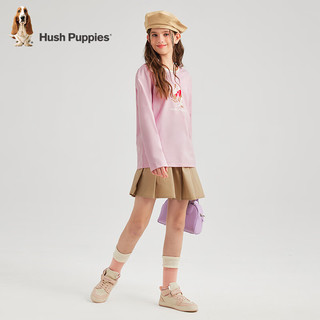 暇步士（Hush Puppies）【天丝系列】童装儿童男女大童秋款弹力舒适柔软经典长袖衬衫 蔷薇露 150