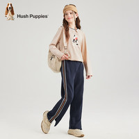 暇步士（Hush Puppies）【天丝系列】童装儿童男女大童秋款弹力舒适柔软经典长袖衬衫 浅沙灰 130