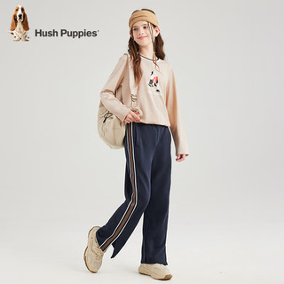 暇步士（Hush Puppies）【天丝系列】童装儿童男女大童秋款弹力舒适柔软经典长袖衬衫 浅沙灰 110